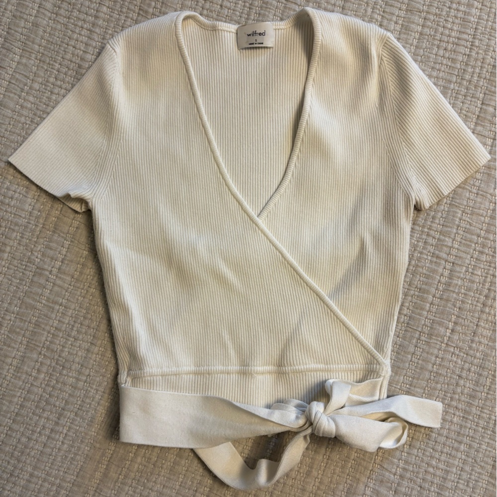 Wilfred Cream Ribbed Knit Top - Picture 2 of 4